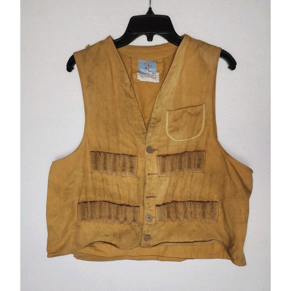 Vintage DE-LUXE For Hunters by Storm-Pruf Hunting Vest 1950s Japan Mens Large